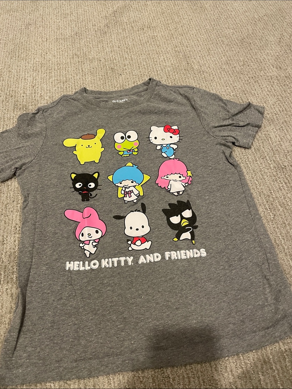 Old Navy Gray Hello Kitty and Friends Short Sleeve Tee
